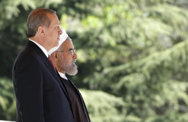 Erdogan y Rohani, durante su encuentro en Teherán.