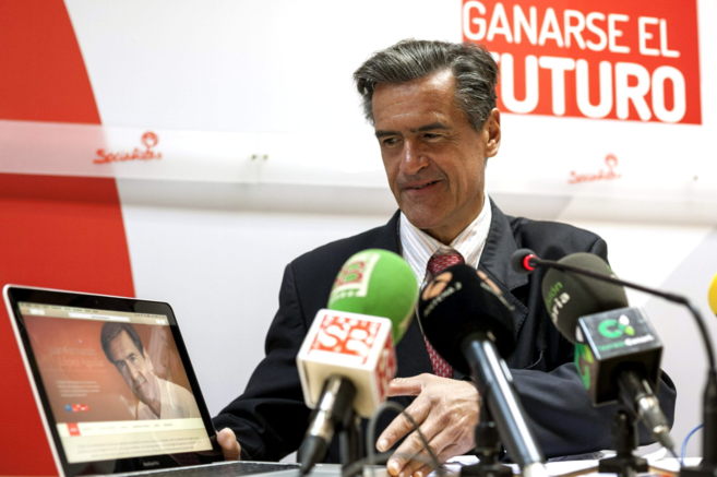 Juan Fernando López Aguilar durante la rueda de prensa que ofreció...