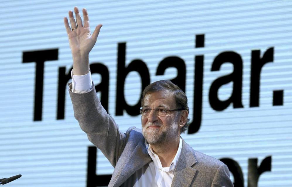 Mariano Rajoy, durante su intervencin en el acto del PP, ayer en...