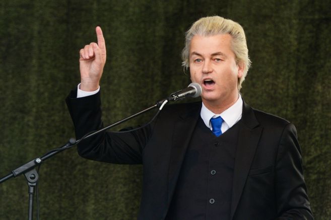 El lder ultraderechista holands Geert Wilders participa en un acto...