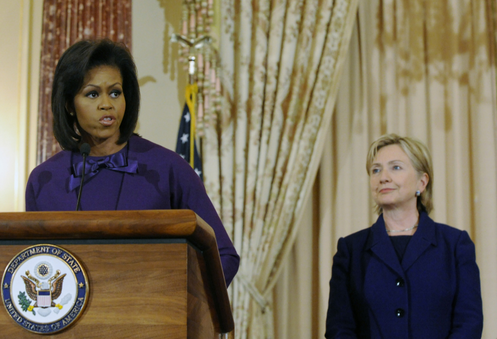 En 2009 estuvo junto a Michelle Obama en la ceremonia de los premios...
