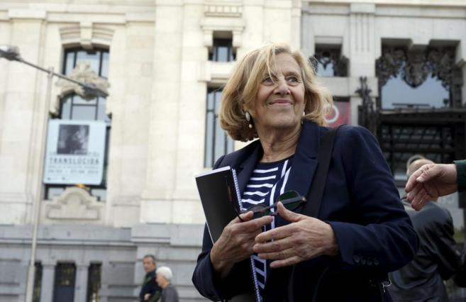 La ex juez Manuela Carmena, candidata de Ahora Madrid al Ayuntamiento...