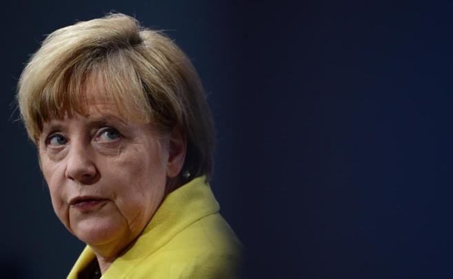La canciller alemana Angela Merkel durante una conferencia en Berln,...