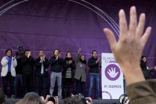 Los lderes de Podemos en la Marcha del Cambio del pasado 31 de enero...