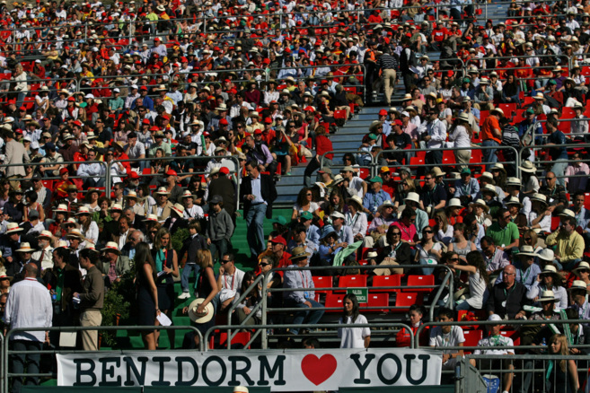 Público en las gradas durante la celebración de la Copa Davis en...