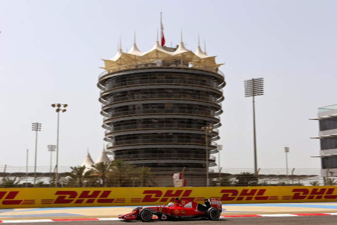 Sebastian Vettel (Ferrari) durante los entrenamientos libres en el...