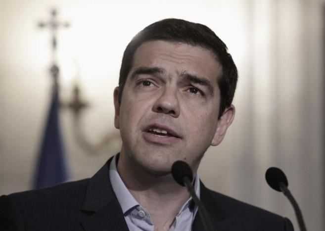 El primer ministro griego, Alexis Tsipras, en una rueda de prensa.