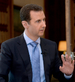 El presidente sirio, Bachar Asad, durante una entrevista con el canal...