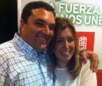 El candidato socialista de Cantoria, Antonio Cerrillo, junto a Susana...