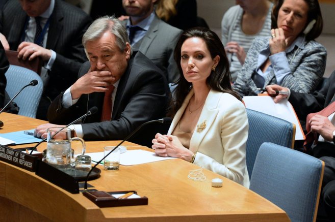 Angelina Jolie, este viernes en su intervencin en la ONU.