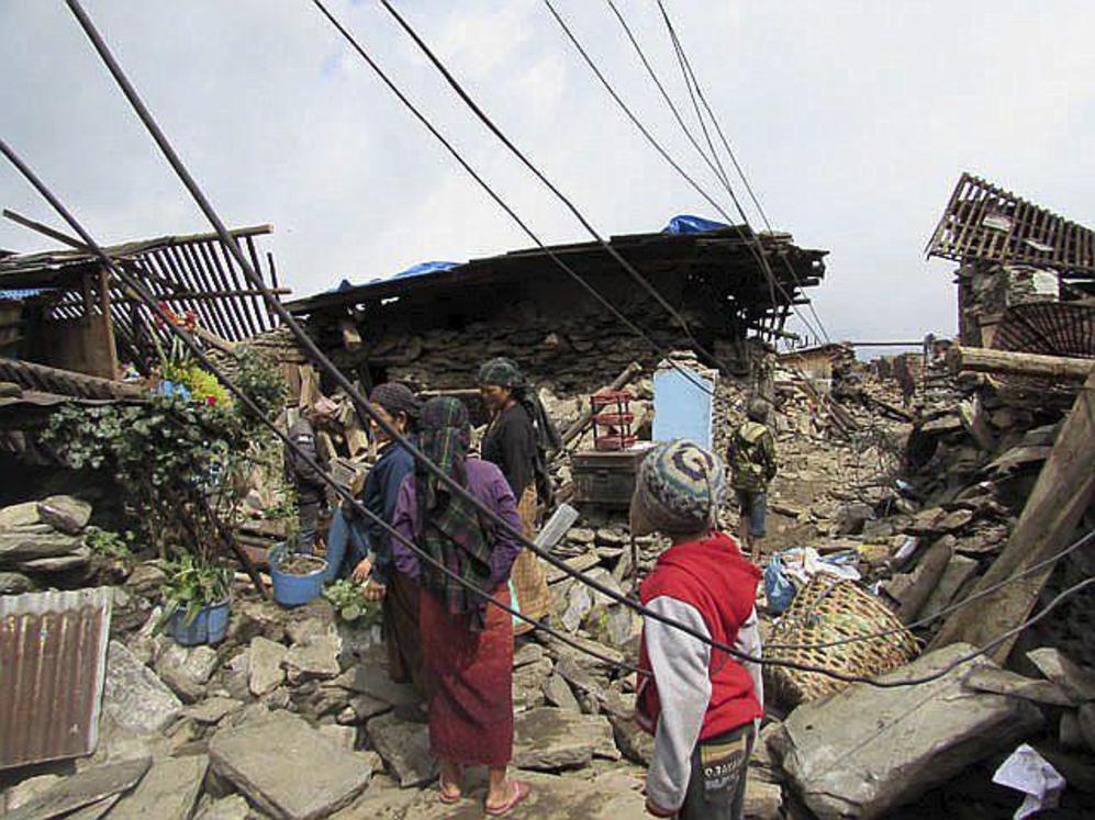 El terremoto destruy Barpak, como el resto de aldeas en la regin...