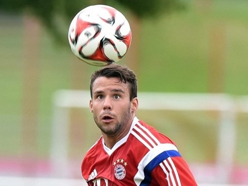 Juan Bernat, durante un entrenamiento con el Bayern.