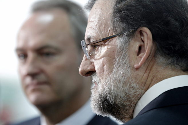 Mariano Rajoy este martes junto al presidente de la Generalitat...