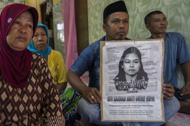 En protesta por la ejecucin de la empleada indonesia, Siti Zainab,...