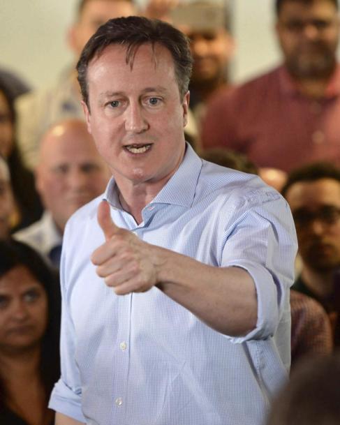 El primer ministro, David Cameron, durante un acto de campaa en...