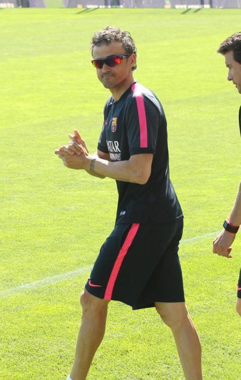 El entrenador asturiano, durante el ltimo entrenamiento.