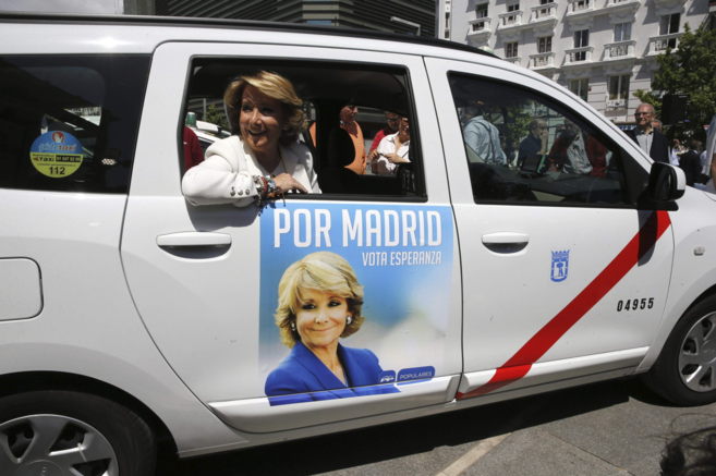La candidata del PP a la Alcaldía de Madrid durante la primera...