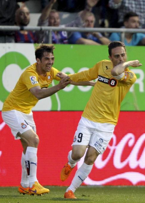 Sergio Garca celebra su gol en Ipurua.