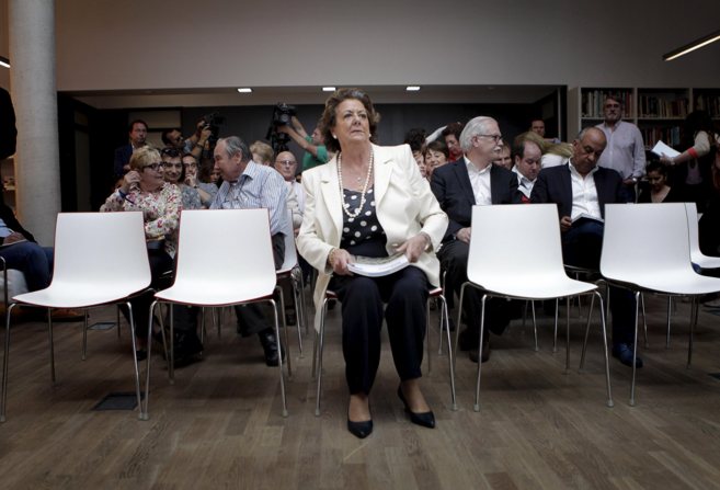 La alcaldesa de Valencia, Rita Barber, ayer en un acto de campaa...