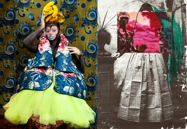 The photograph on the left isa design from the collection IMINJUNJU,...