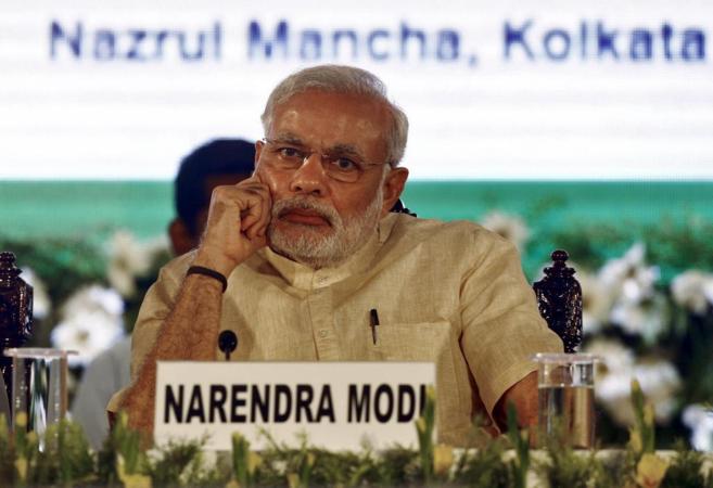 El primer ministro indio Narendra Modi durante un acto en Kolkata, el...