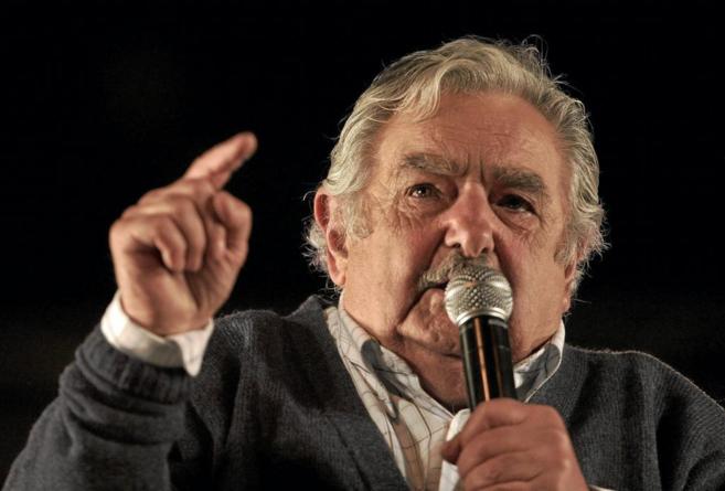 Jose 'Pepe' Mujica durante un acto de campaa en...