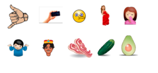 Algunos de los emoji propuestos por Unicode Consortium.