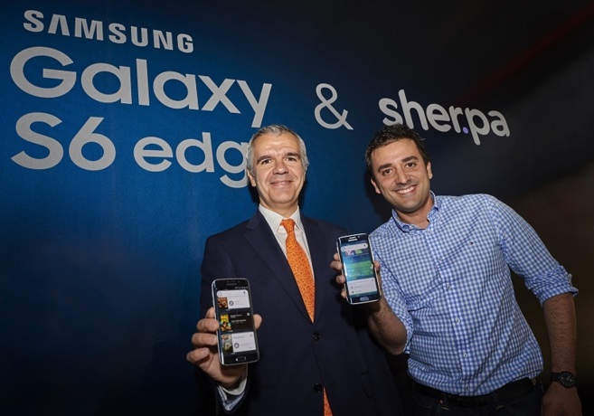 Celestino García, Vicepresidente de Samsung, con Xabi...
