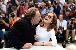Grard Depardieu e Isabelle Huppert en Cannes.