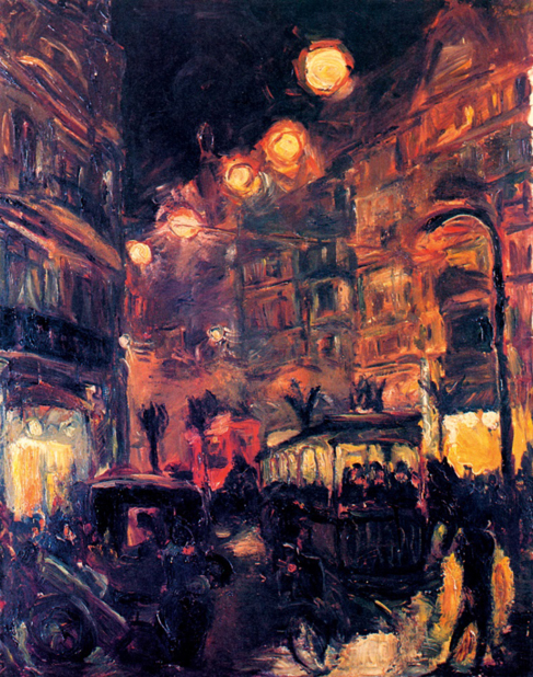 El cuadro 'Strasse bei Nacht' (Calle de noche), 1913.