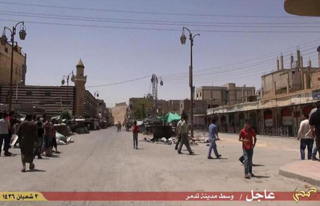 Imagen del centro de Tadmur (Palmira), difundida por medios...