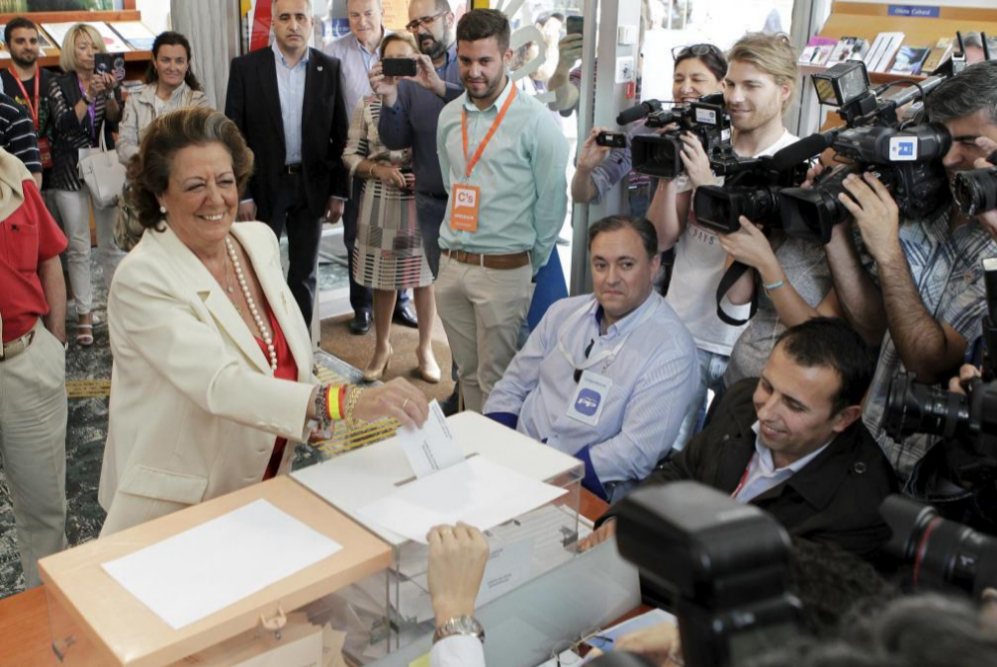 La alcaldesa de Valencia y candidata del PP a la reeleccin, Rita...