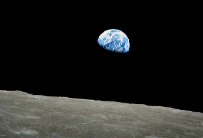 La Tierra vista desde la Luna durante la misión Apolo 8.