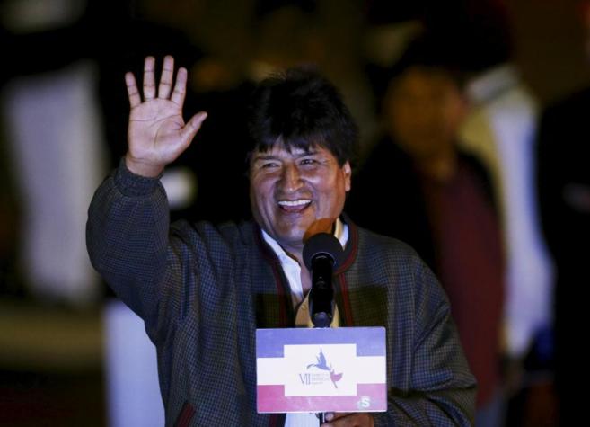 El presidente de Bolivia, Evo Morales, en un acto en Panam City.