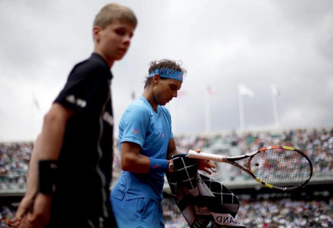 Rafa Nadal, durante su estreno en Roland Garros.