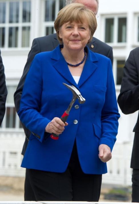 Angela Merkel, en un acto de este martes en Greifwswald.