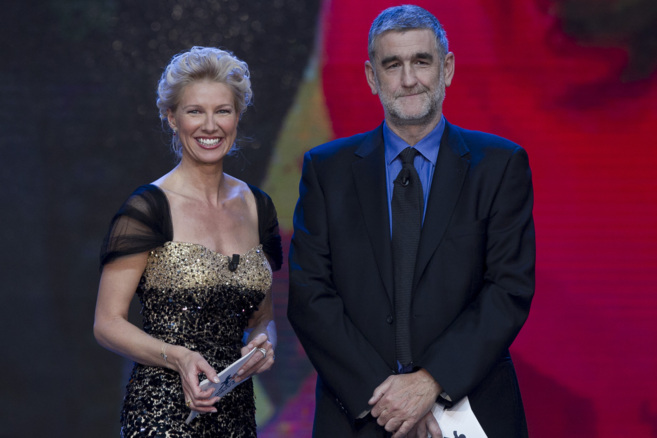 Anne Igartiburu y Juanma López Iturriaga, en la gala de 2012.