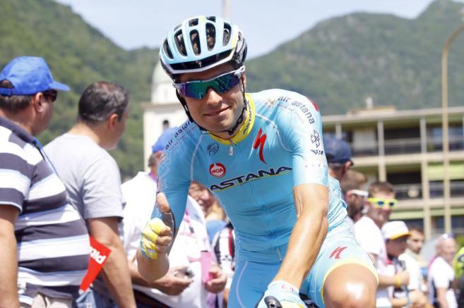 Mikel Landa, en Melide, punto de partida de la 18 etapa del Giro