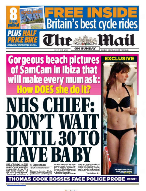 Samantha Cameron, portada del Mail on Sunday