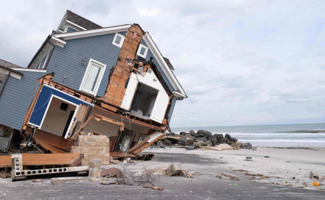 Casa destruida por el paso del huracn Sandy en 2012
