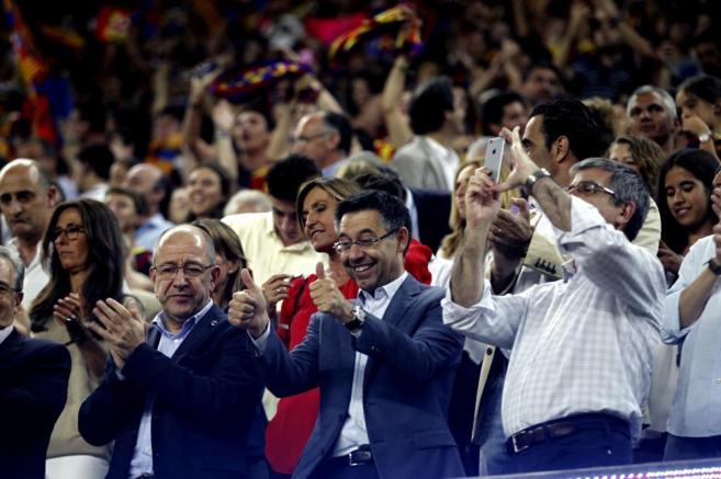 El presidente del Barcelona, Josep Maria Bartomeu, en la celebracin...