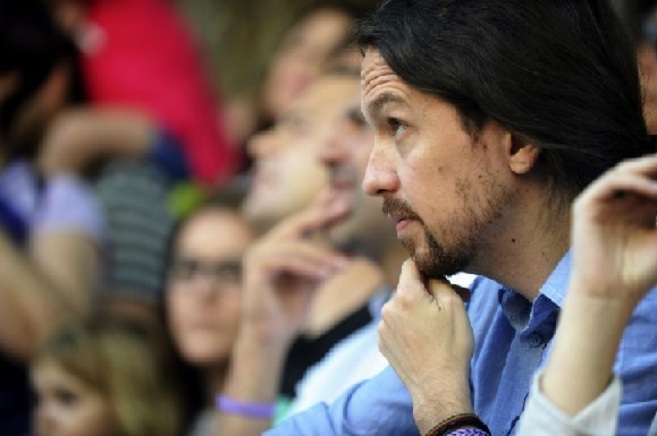 El secretario general de Podemos, en un acto pblico reciente...