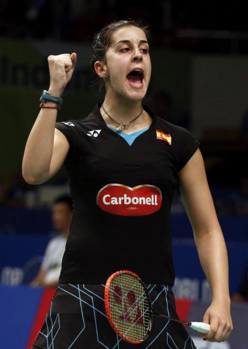 Carolina Marn celebra una victoria en Indonesia.