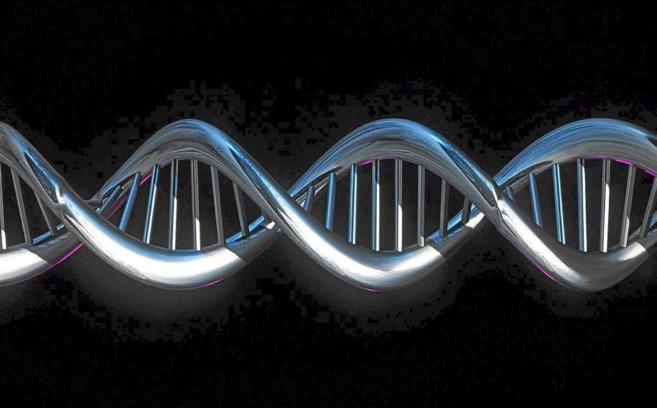Imagen computerizada de una cadena de ADN.
