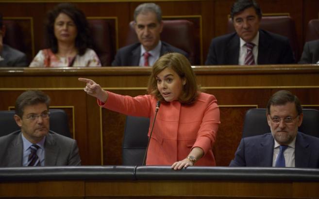 Rafael Catal, Soraya Senz de Santamara y Mariano Rajoy en el...
