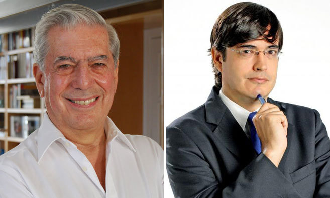 Mario Vargas Llosa (izqda) y Jaime Bayly (dcha).