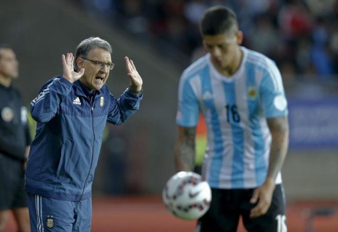 El entrenador argentino Gerardo Martino, en el debut de la albiceleste...