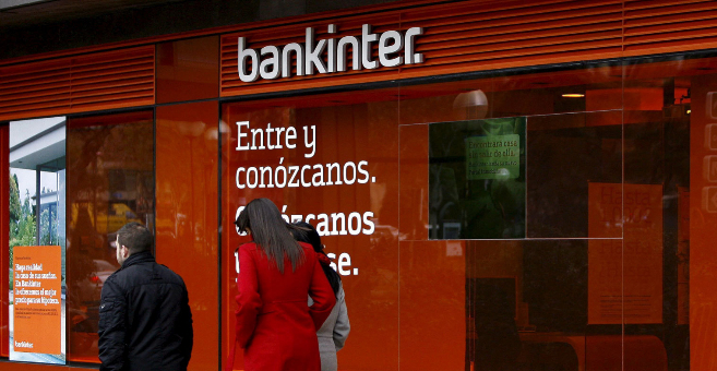Imagen del exterior de una sucursal de Bankinter en Madrid.