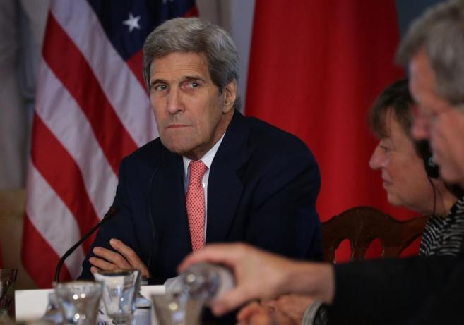 El secretario de Estado de EEUU, John Kerry, durante la reunin de...