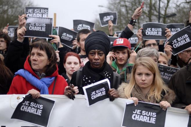 Manifestacin tras los atentados contra Charlie Hebdo